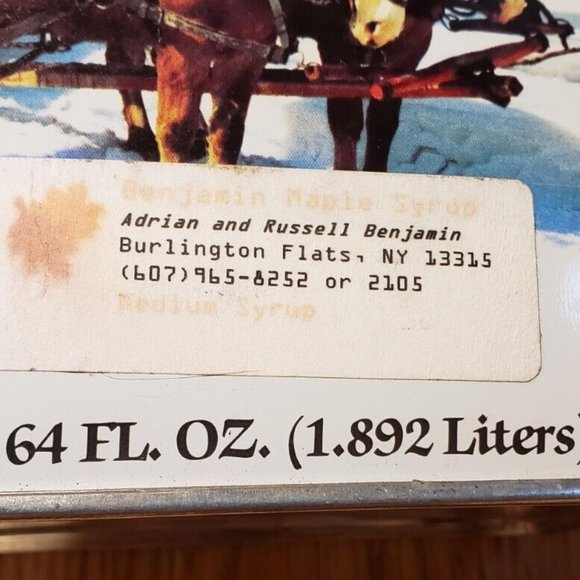 1984 Benjamin Maple Syrup Container Collectible Empty - Picture 5 of 12